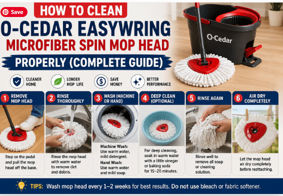 How to Clean O-Cedar EasyWring Microfiber Spin Mop Head Properly (Complete Guide)
