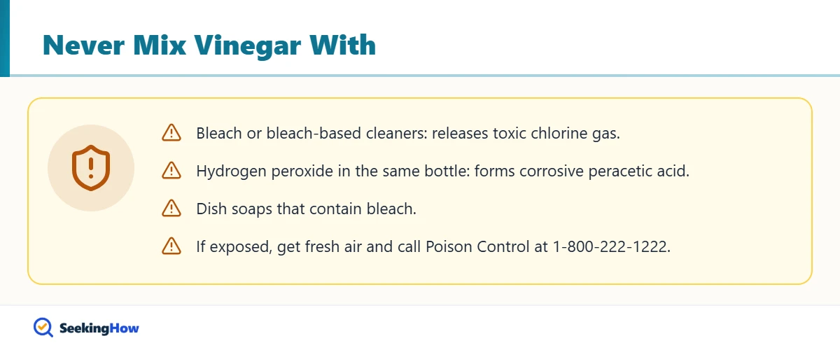 Chemicals you should never mix with vinegar