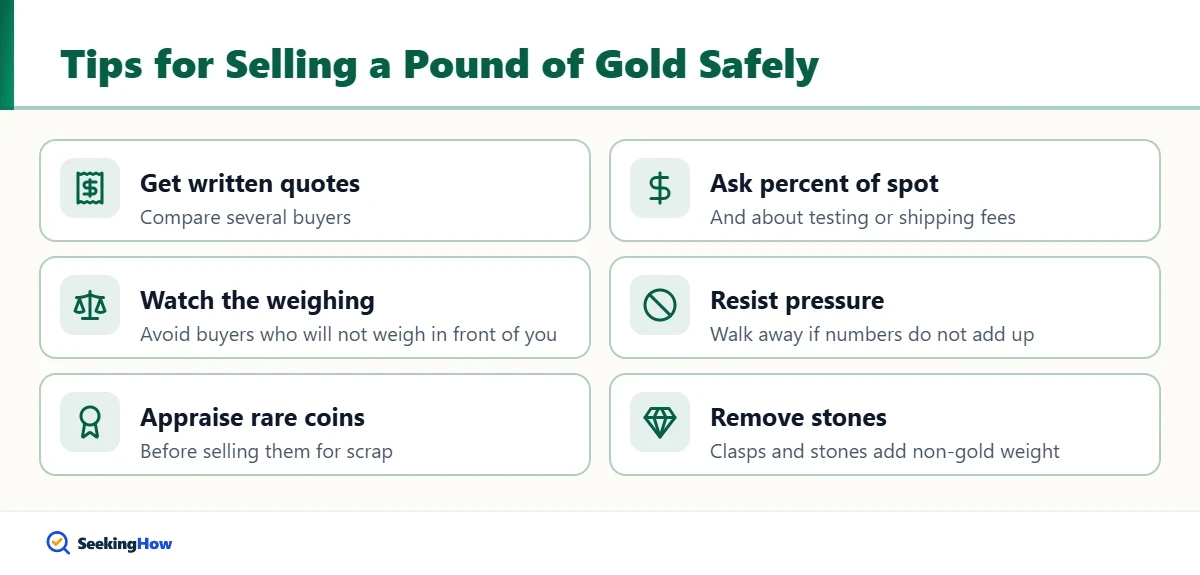 Tips for selling a pound of gold safely
