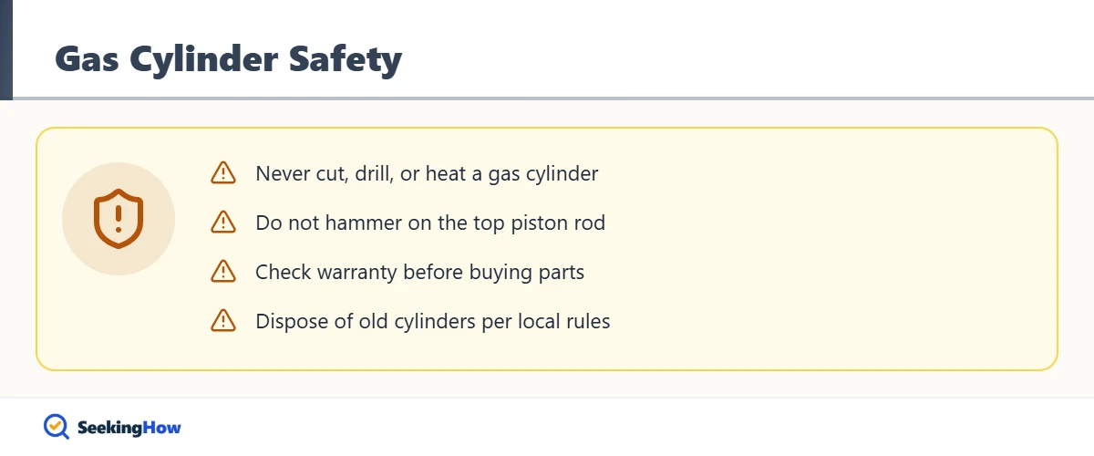 Safety warnings when fixing a desk chair that keeps sinking