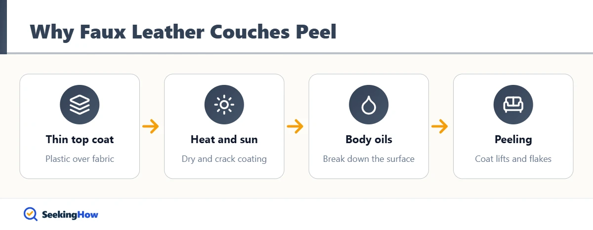 Why a faux leather couch starts peeling