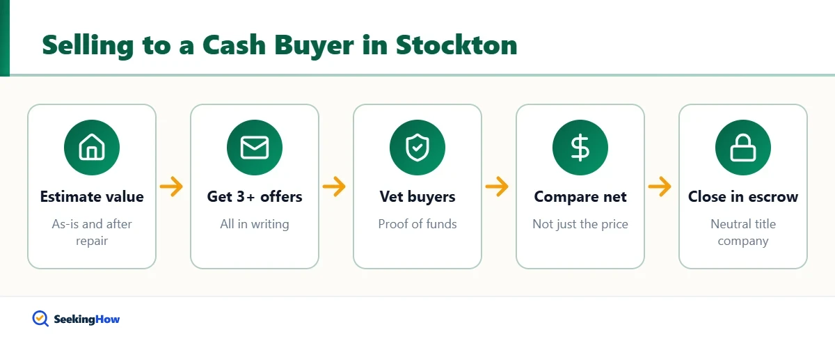 How to find cash home buyers in Stockton process