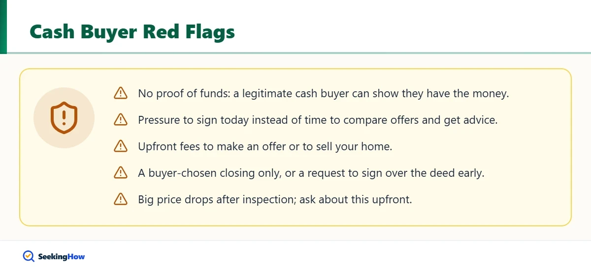 Red flags when dealing with cash home buyers in Stockton