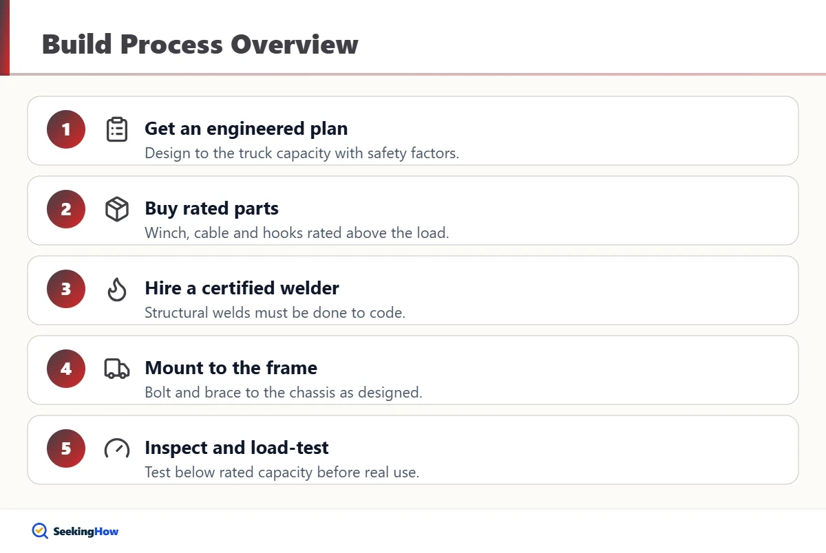 Step-by-step process to build a wrecker boom
