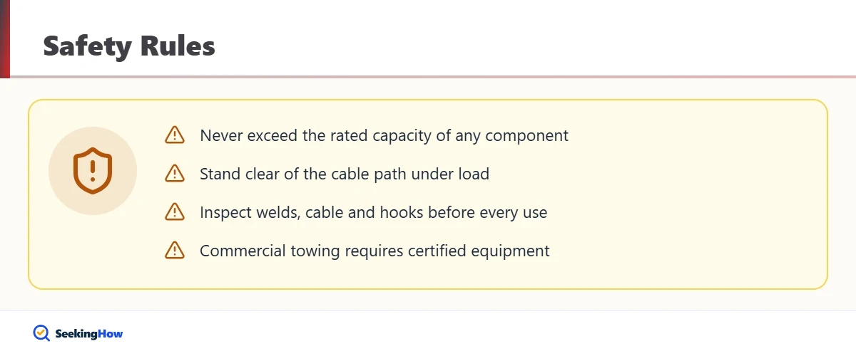 Safety rules for using a homemade wrecker boom