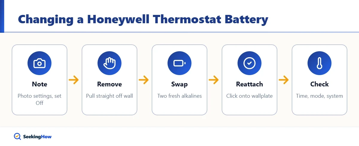 Overview of how to change a Honeywell thermostat battery