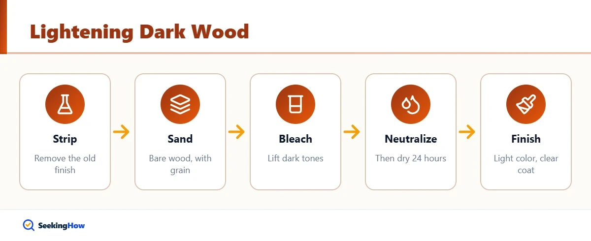 Overview of how to change wood color from dark to light