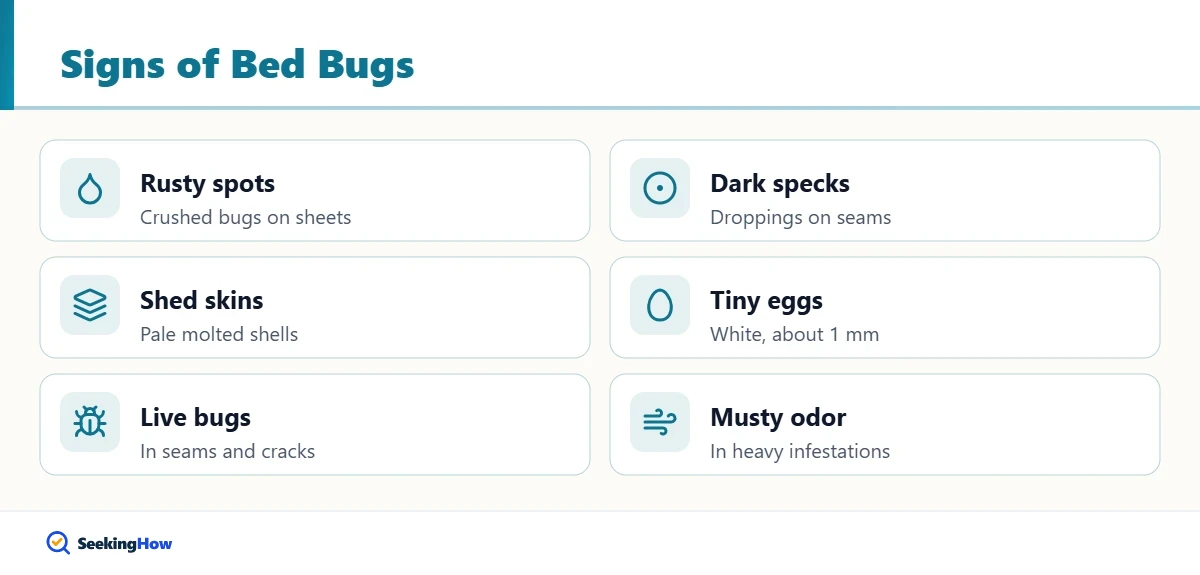 Signs to look for when you check for bed bugs