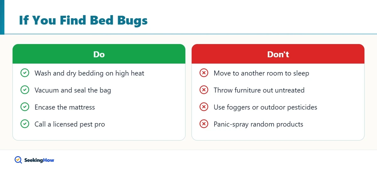 What to do and not do after you check for bed bugs and find them