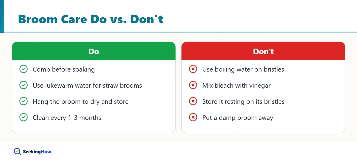 Dos and donts for how to clean a broom and dustpan