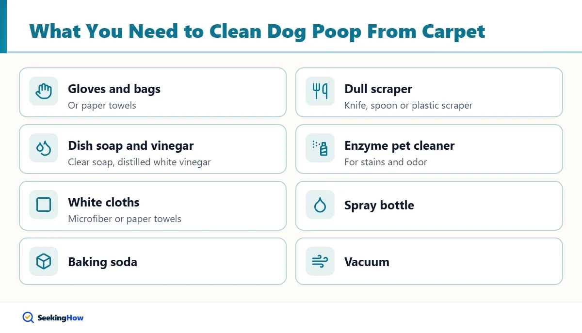 Process to clean dog poop out of carpet