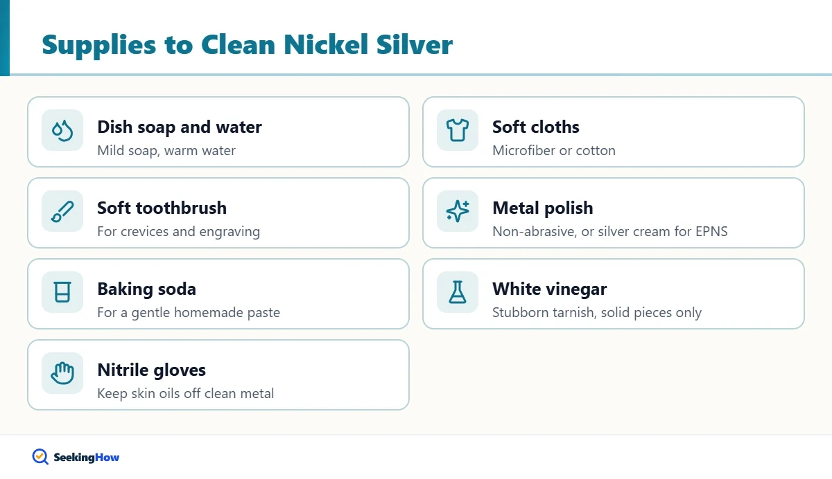 Supplies needed to clean nickel silver
