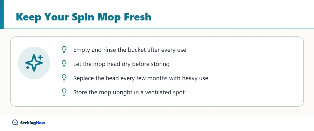 Tips to keep an O-Cedar spin mop head clean and odor-free