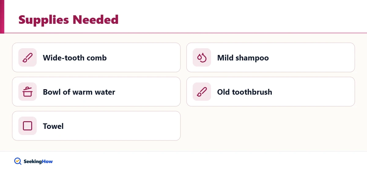 Supplies to clean a wave brush