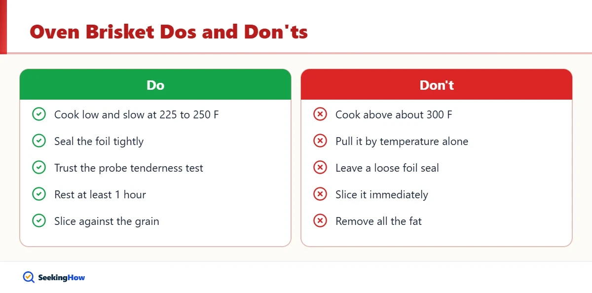 Dos and donts for cooking brisket in the oven