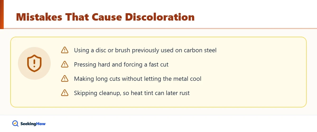Common mistakes that cause discoloration when cutting stainless steel