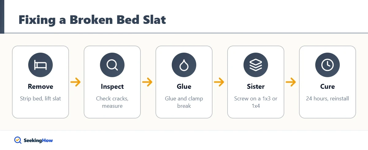 Overview of how to fix a broken bed slat