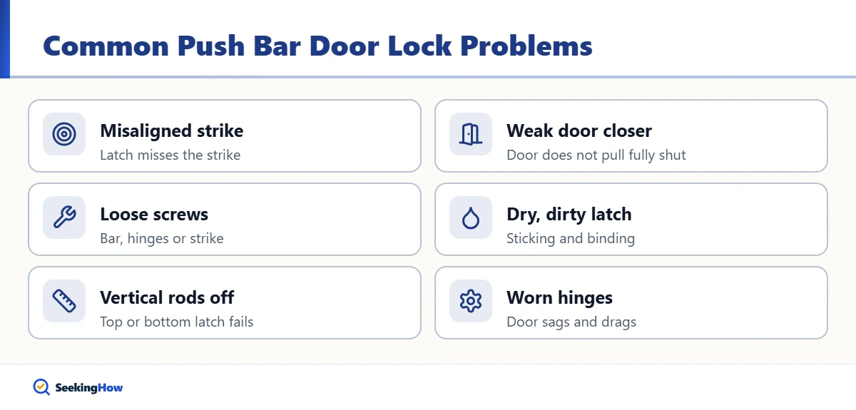 Common problems when you need to fix a push bar door lock