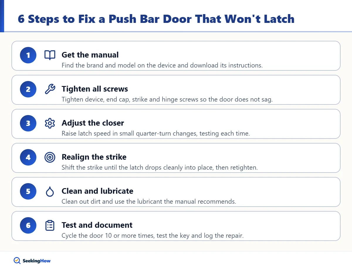 When to call a professional to fix a push bar door lock
