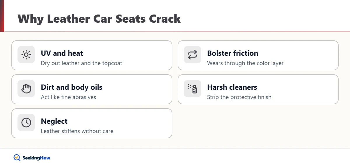 Process for how to fix cracked leather car seats