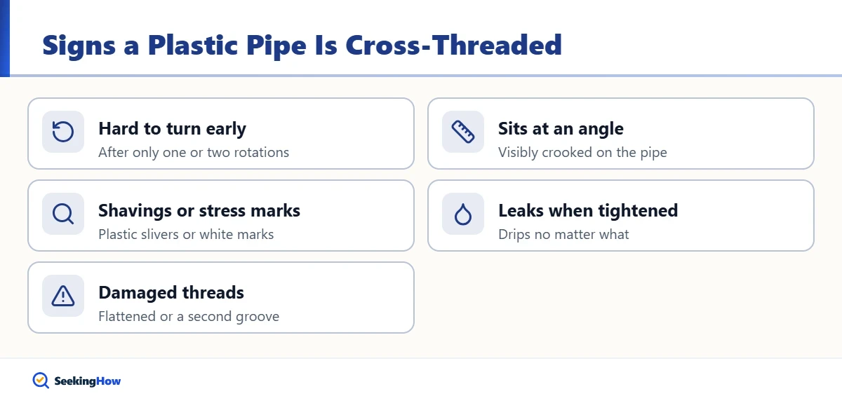Overview of how to fix cross threaded plastic pipe