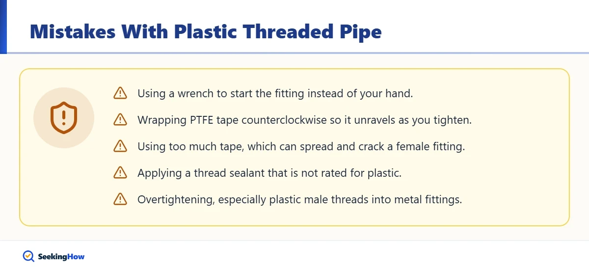 Do and do not tips for cross threaded plastic pipe