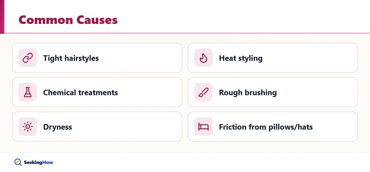 Checklist of causes of hair breakage at the crown