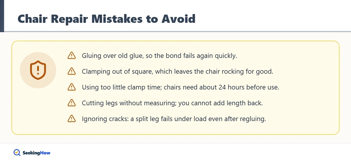 Lasting fixes versus quick fixes for a wobbly chair