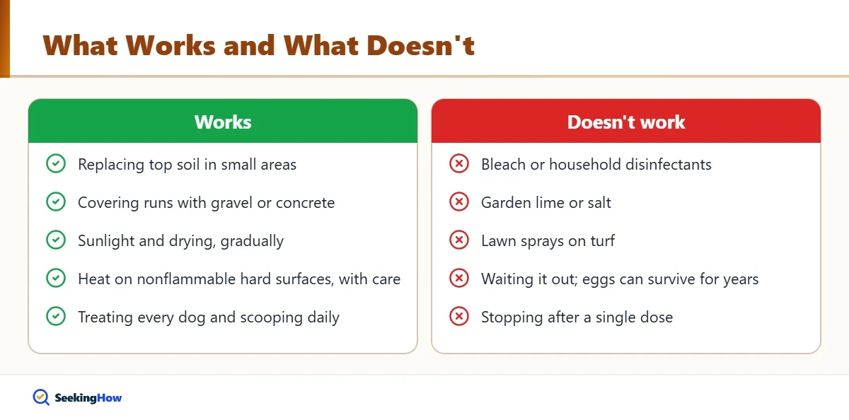 What works and what does not to get whipworms out of yard