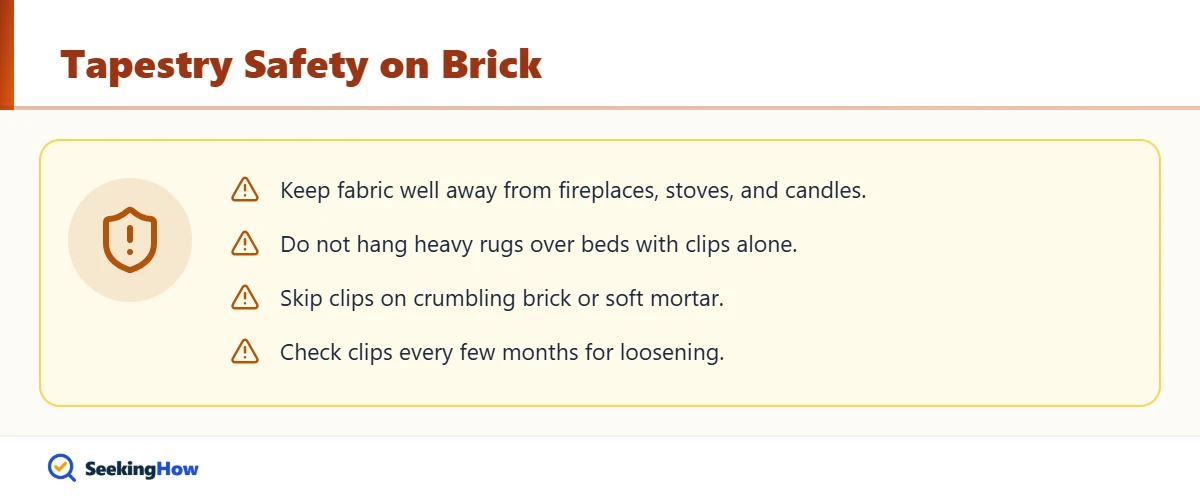 Safety tips when hanging a tapestry on a brick wall