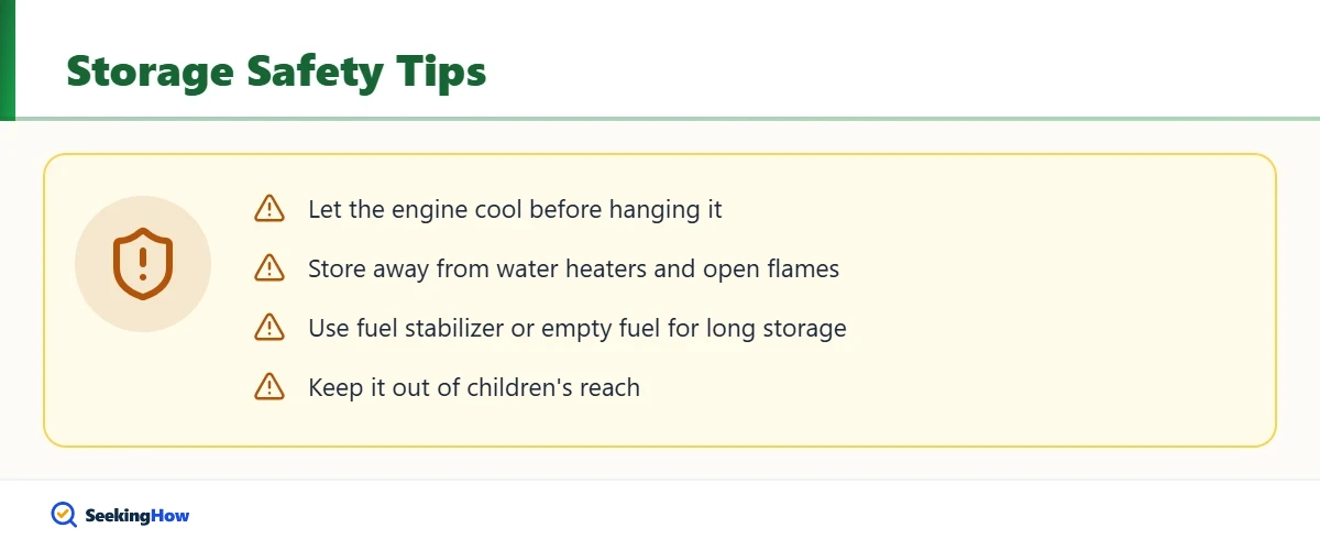 Safety tips for storing a backpack blower in a garage