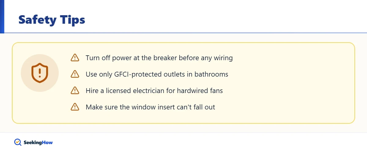 Safety tips when installing an exhaust fan in a bathroom window