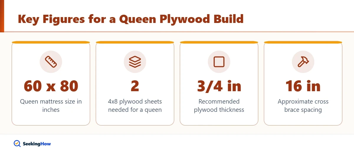Key measurements to make a box spring out of plywood