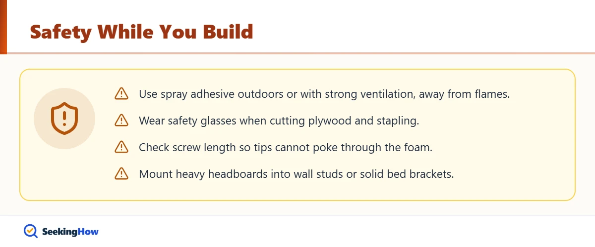 Safety tips for building a channel tufted headboard