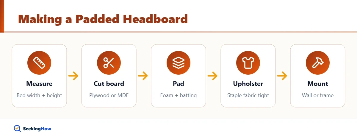 Process to make a padded headboard
