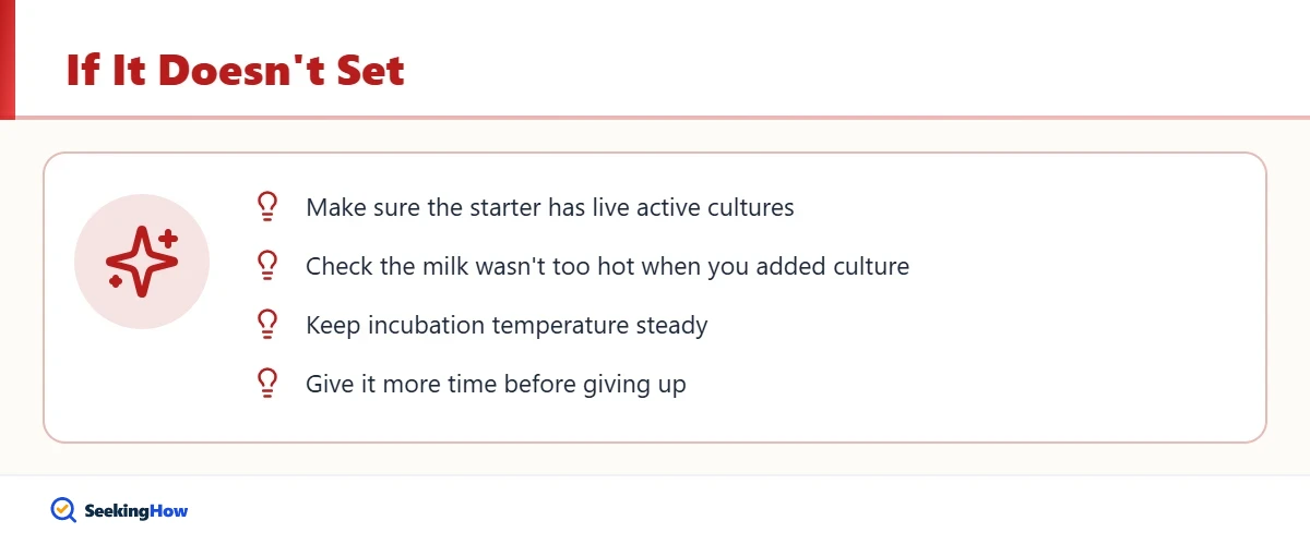 Troubleshooting tips when buttermilk yogurt does not set