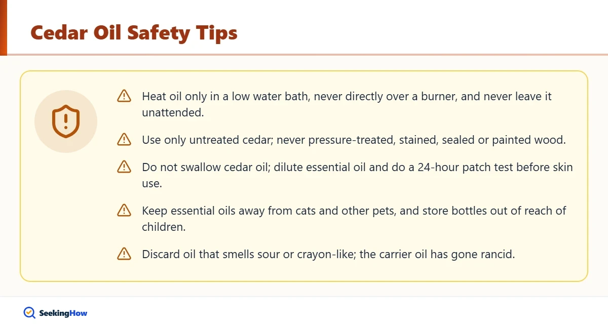 Safety tips when you make and use cedar oil