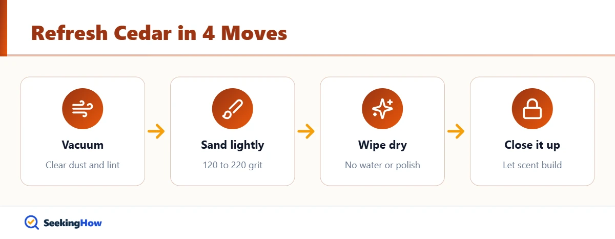 How to make cedar smell again by sanding and airing out