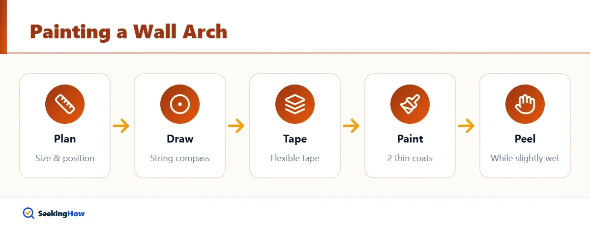 Process overview for how to paint an arch on a wall