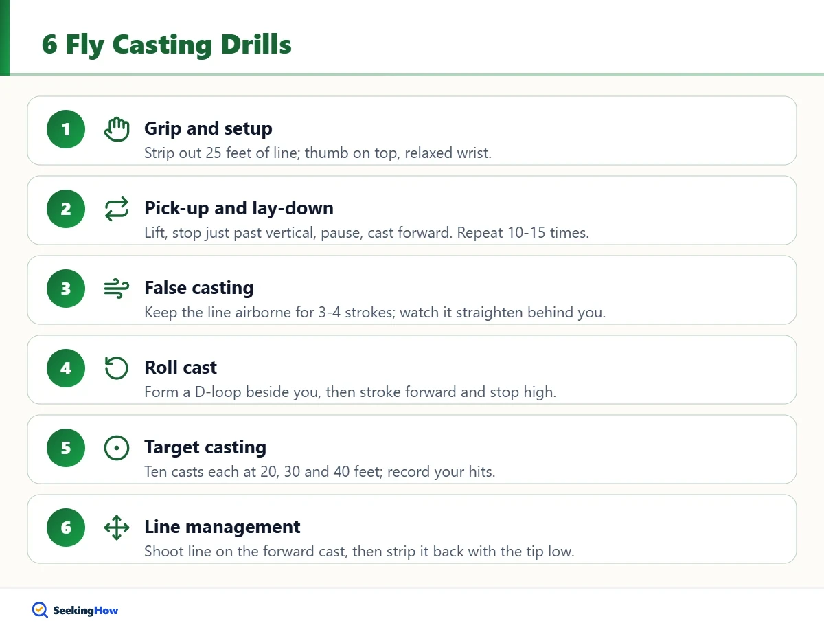 Six drills for how to practice fly fishing casting