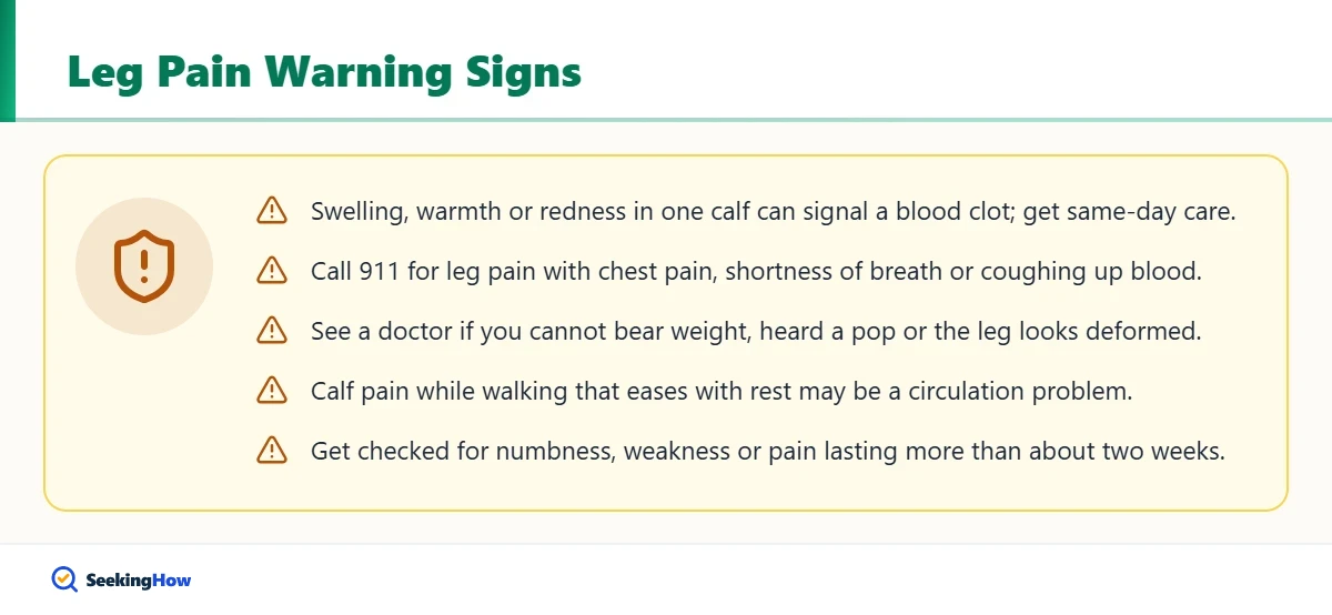 Warning signs that leg pain needs medical care