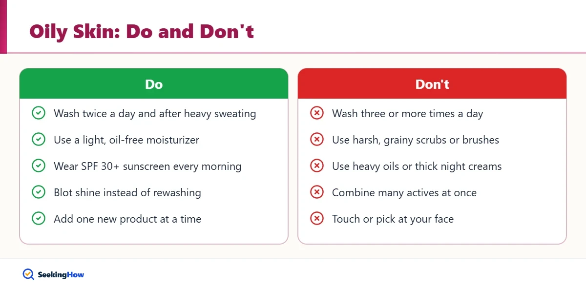 Dos and donts to reduce oily skin