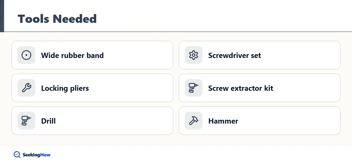Tools needed to remove a stripped screw from wood