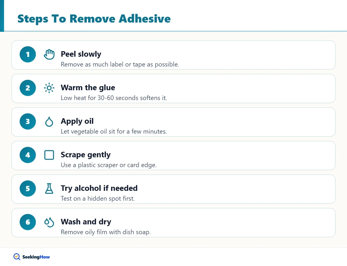 Step-by-step guide to remove adhesive from plastic