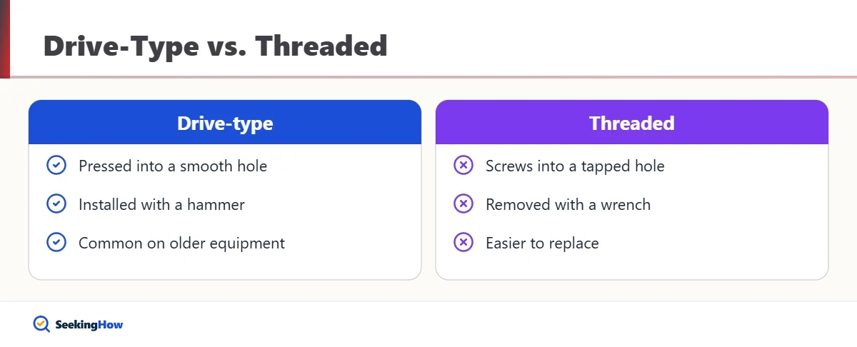Comparison of drive type and threaded grease fittings