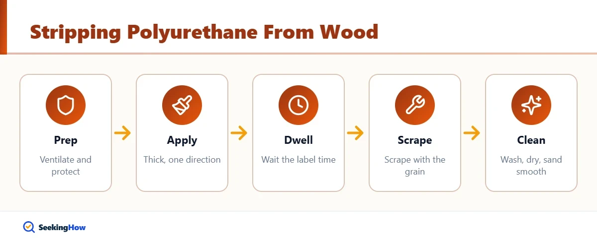 Process overview for how to remove polyurethane from wood