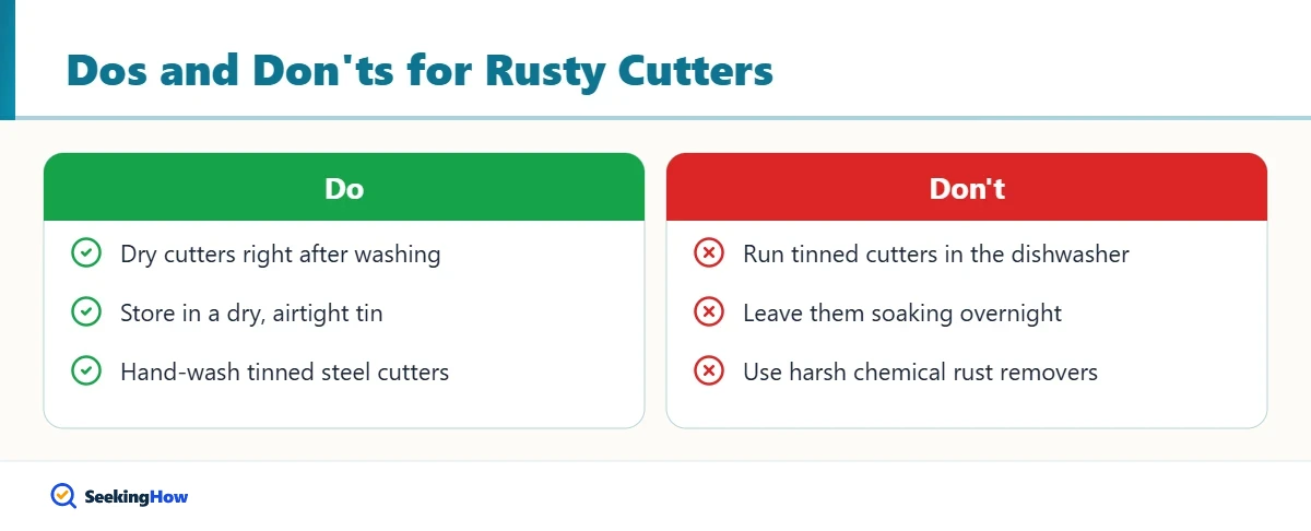 Dos and donts for cleaning rusty cookie cutters
