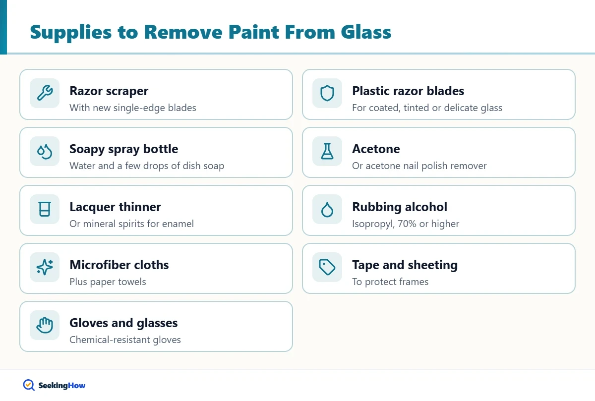 Supplies to remove spray paint from glass