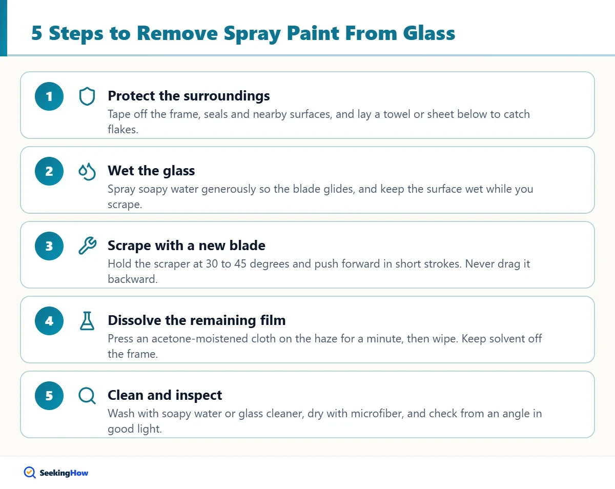 Steps to remove spray paint from glass
