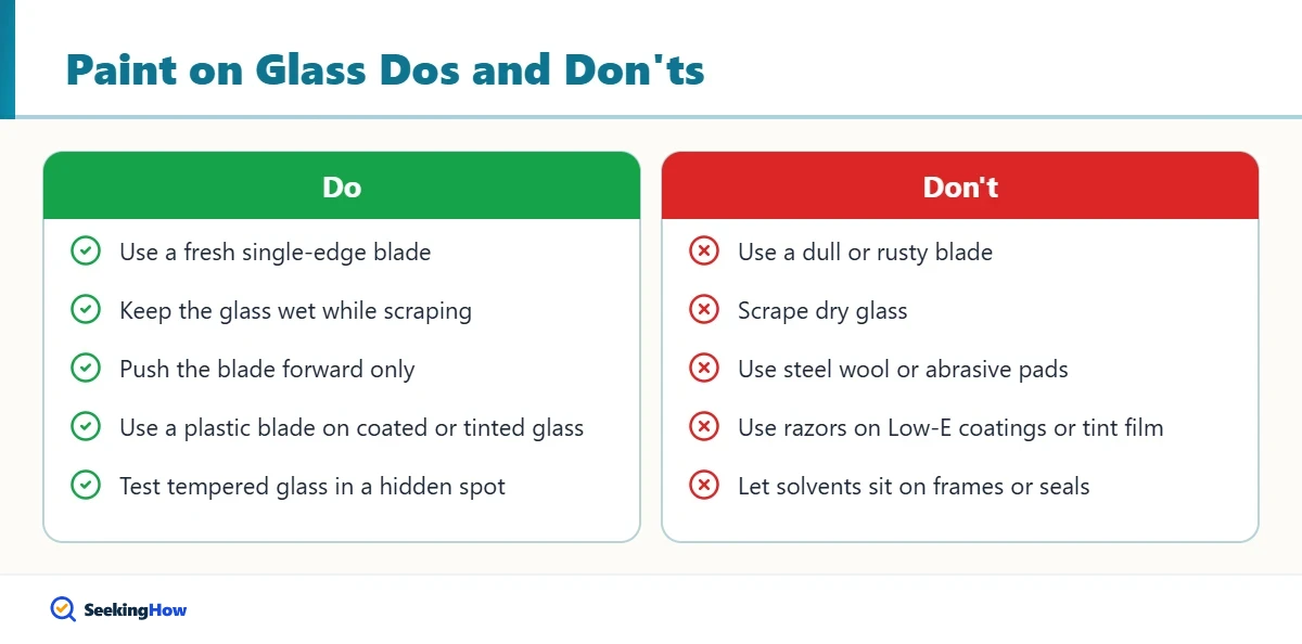 Do and dont tips to remove spray paint from glass